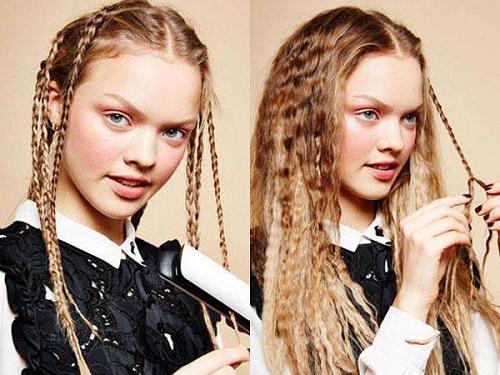гофре на волосах с помощью косичек — фото до и после
