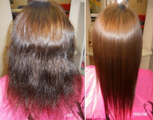 фото до и после кислотного выпрямления волос