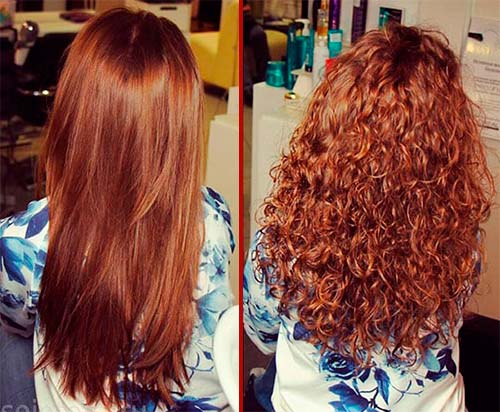 японская химическая завивка на средние волосы — до и после 