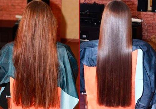 каутеризация волос — до и после