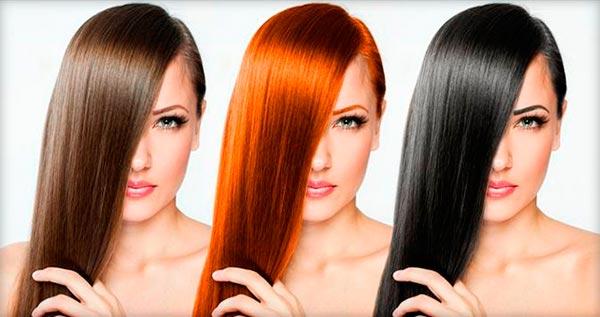 три девушки с разными видами цветного глазирования волос