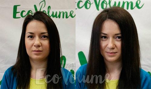 волосы до и после Eco Volume