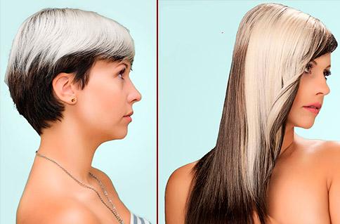 наращивание на короткие волосы — фото до и после