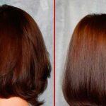 ламинирование волос на каре до и после