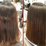 ламинирование на средние волосы до и после