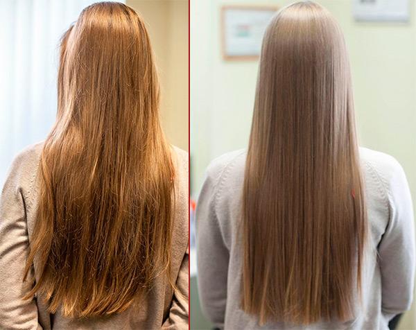 ламинирование волос фото до и после в домашних условиях желатином