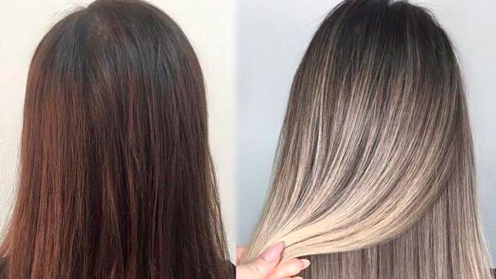 Окрашивание Аэртач на темные волосы фото до и после