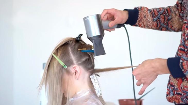 выдувание волос феном в технике Аэртач