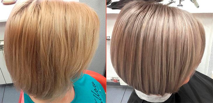 тонирование на русые волосы до и после