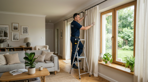 Эксклюзивная химчистка штор под ключ: профессиональное снятие, деликатная чистка и безупречная развеска