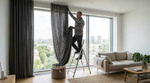 Эксклюзивная химчистка штор под ключ: профессиональное снятие, деликатная чистка и безупречная развеска